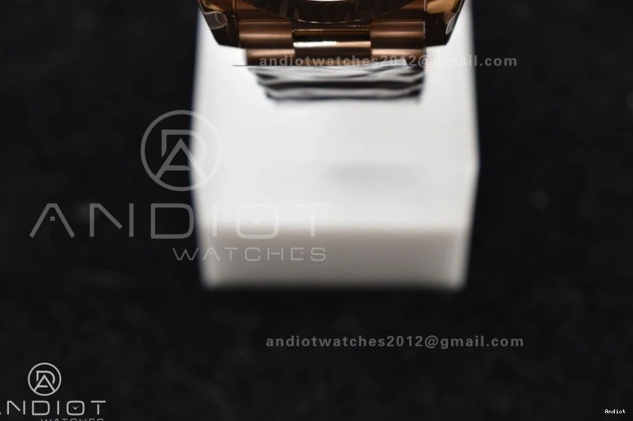 President RG On Crystal Markers GMF Dial Bracelet 40 DayDate 904L A3255 Steel Meteorite 0203